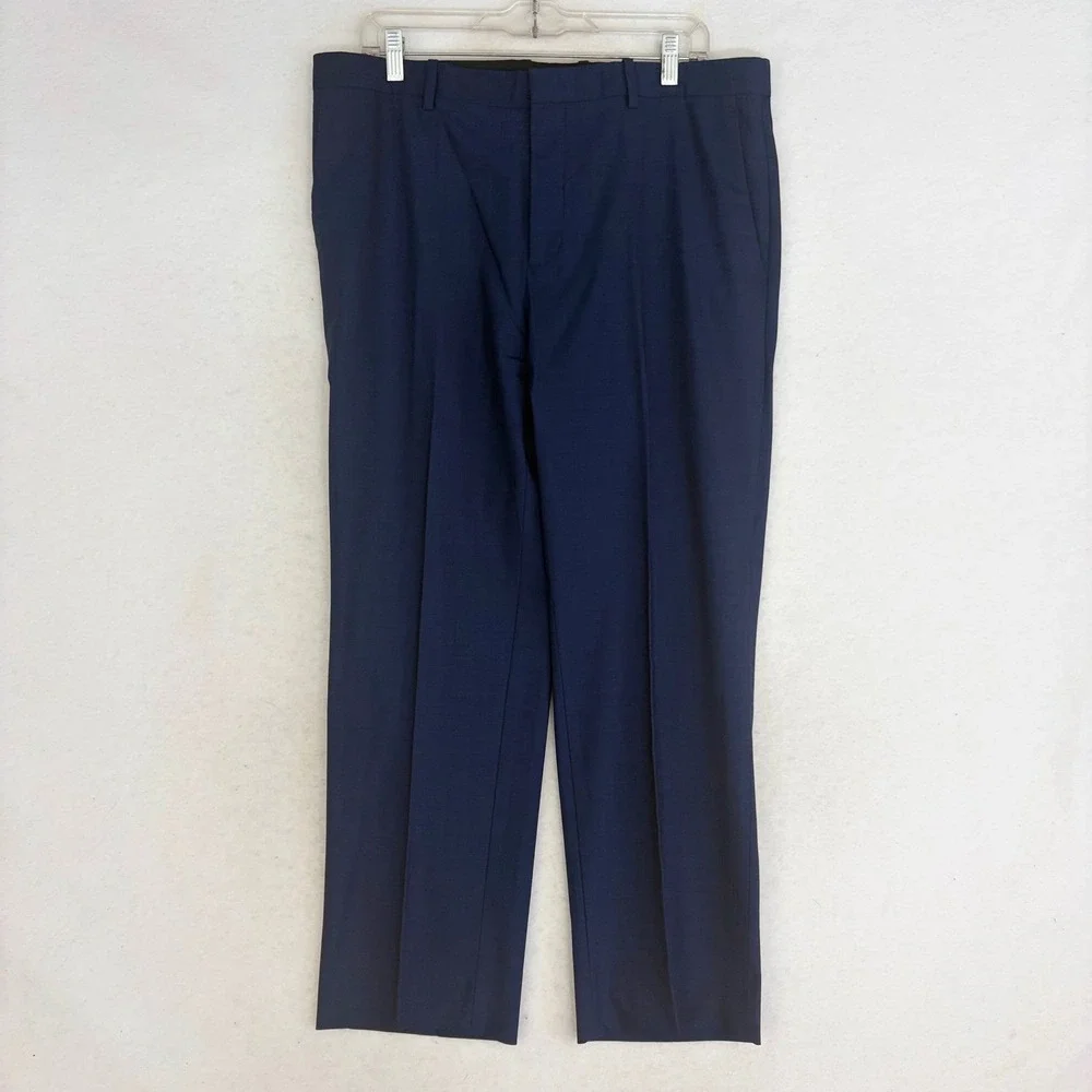Theory Chambers New Tailor 2 Suit Mens 42R Blue Wool Stretch 2-Piece Luxury